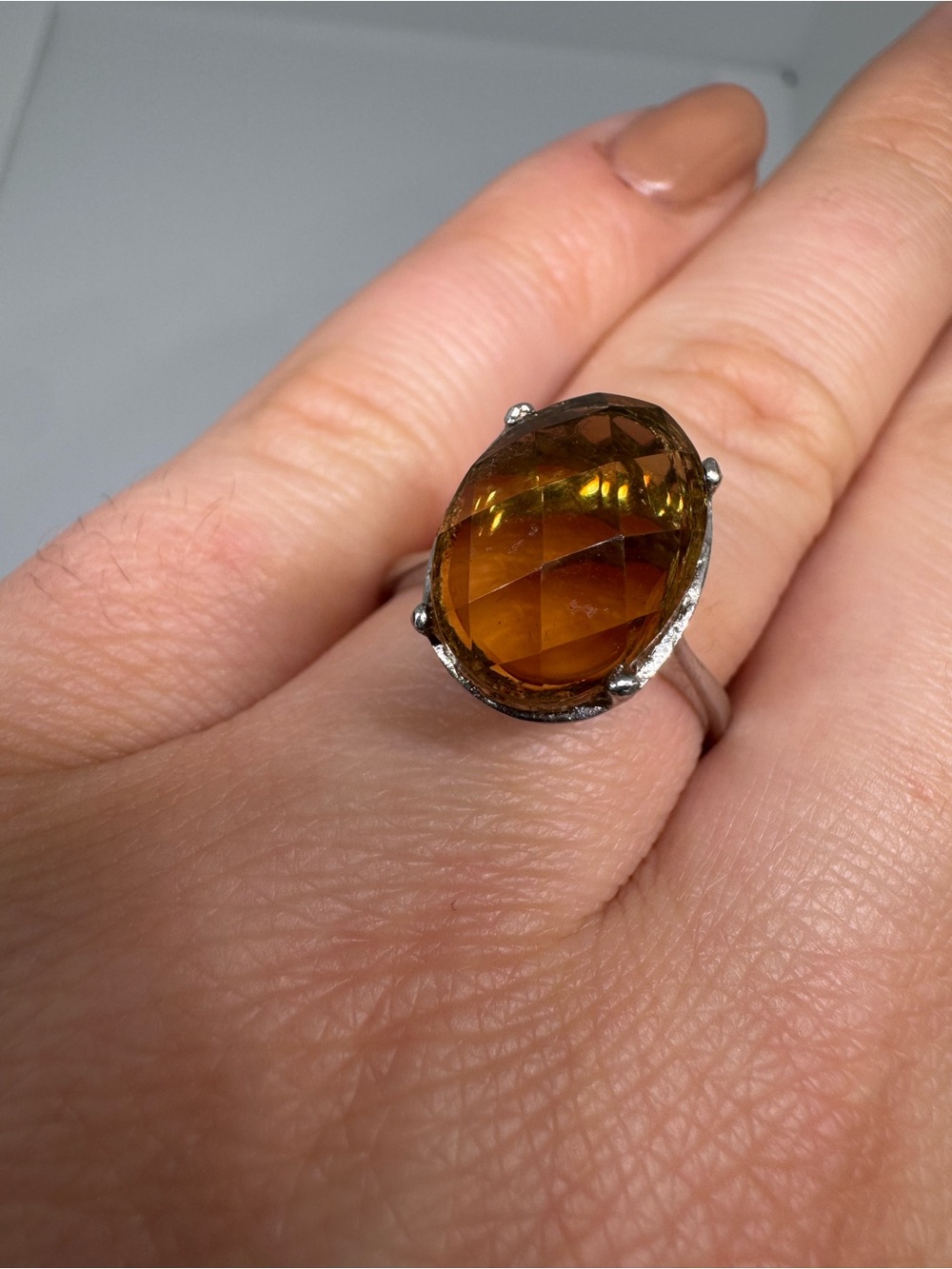 925 Sterling Silver 9K Gold Plated Sultanite Ring Size 8 | Ukrainian ring - Picture 17 of 17